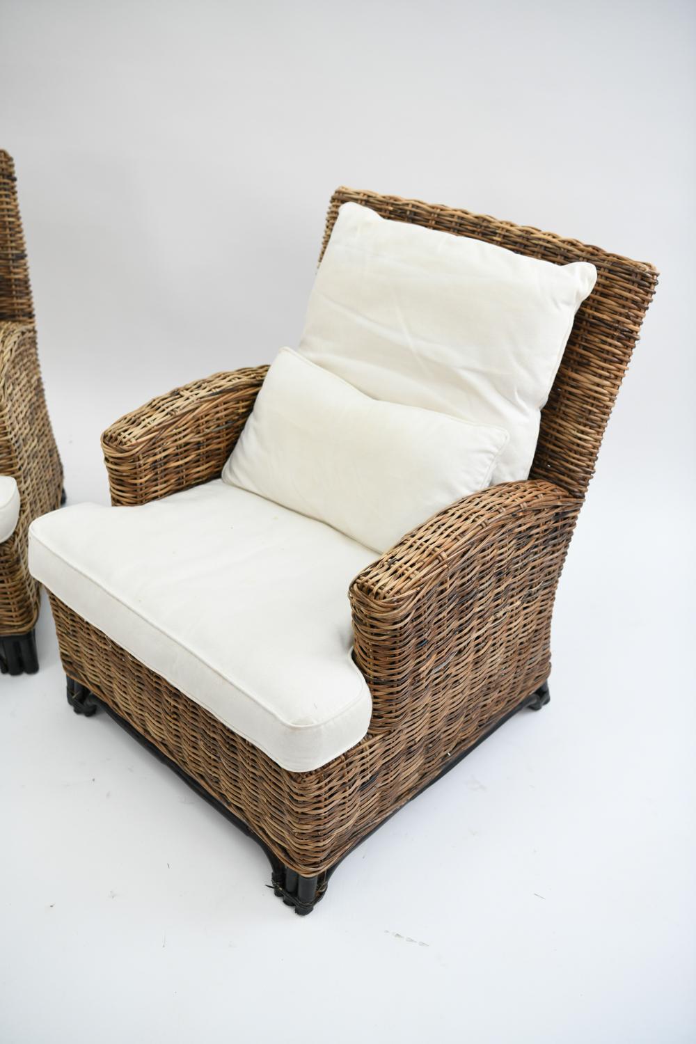 Pair of Danish Wicker Easy Chairs 3