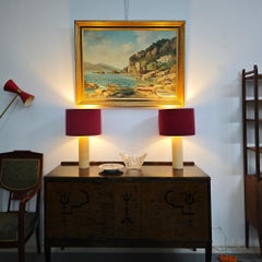 Pair of Danish Wooden Table Lamps by Frandsen, 35 cm