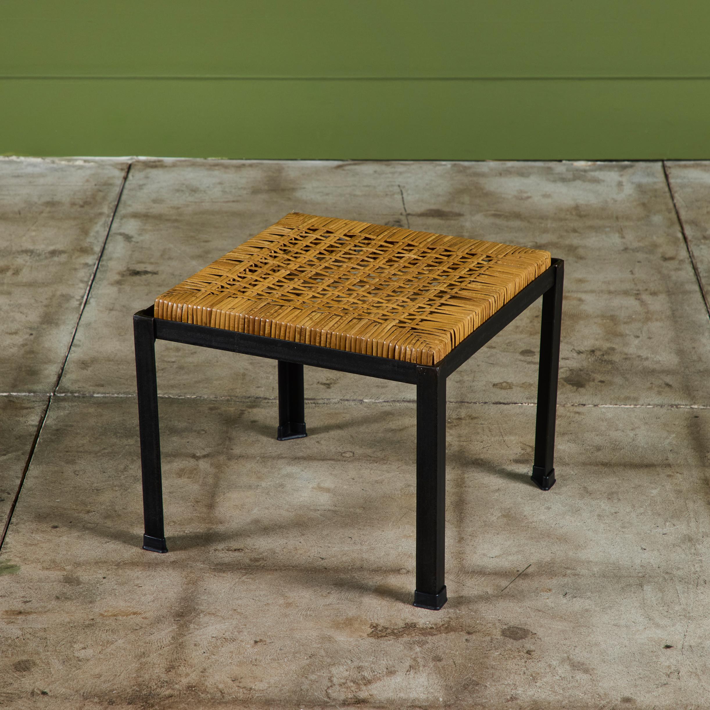 Mid-Century Modern Pair of Danny Ho Fong Cane Stools For Sale