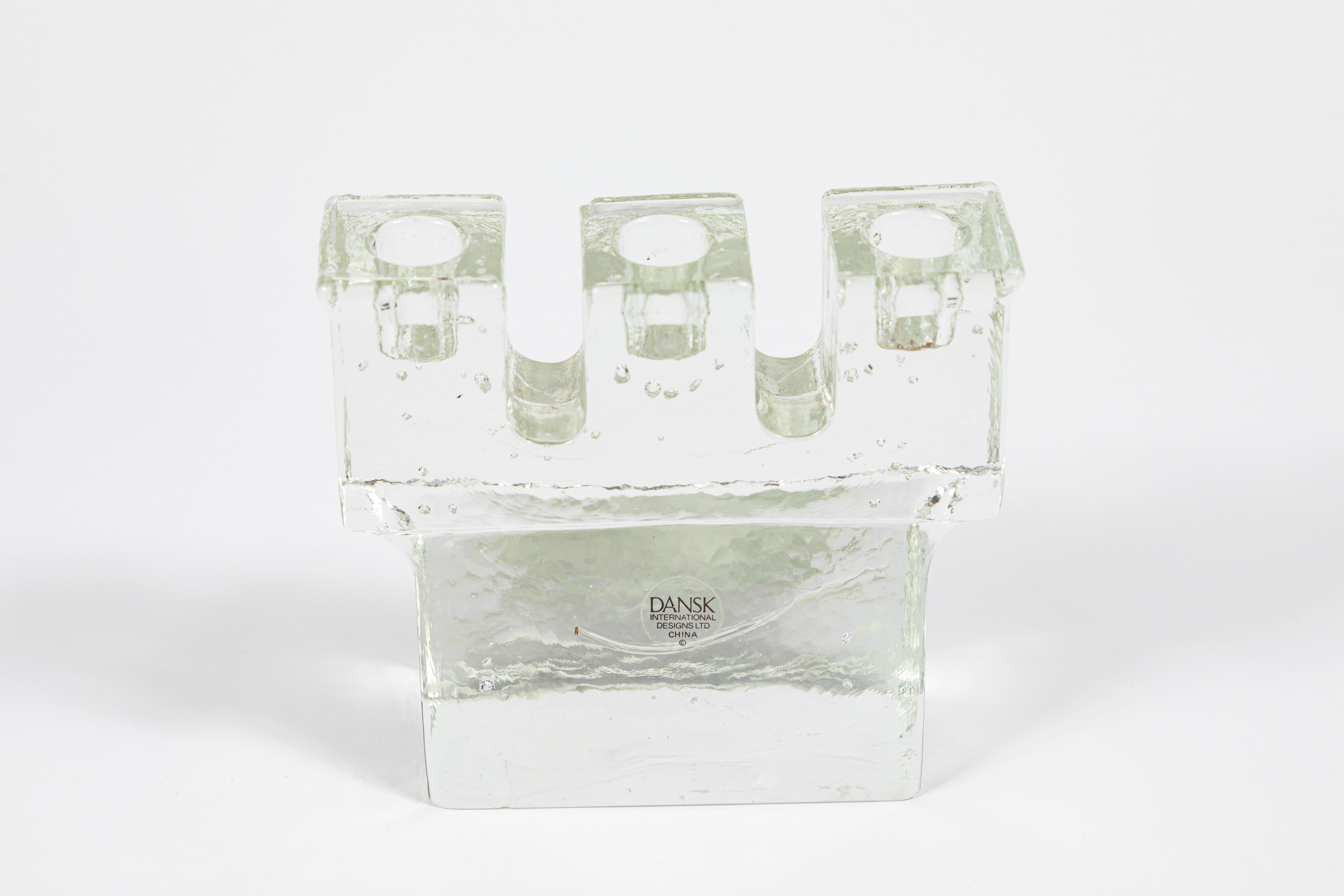 Mid-Century Modern Pair of Dansk Vintage Ice Cube Candleholders