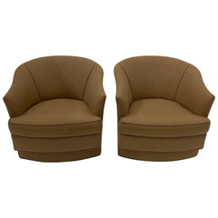 Pair of Dapper John Stuart Swivel Club Chairs