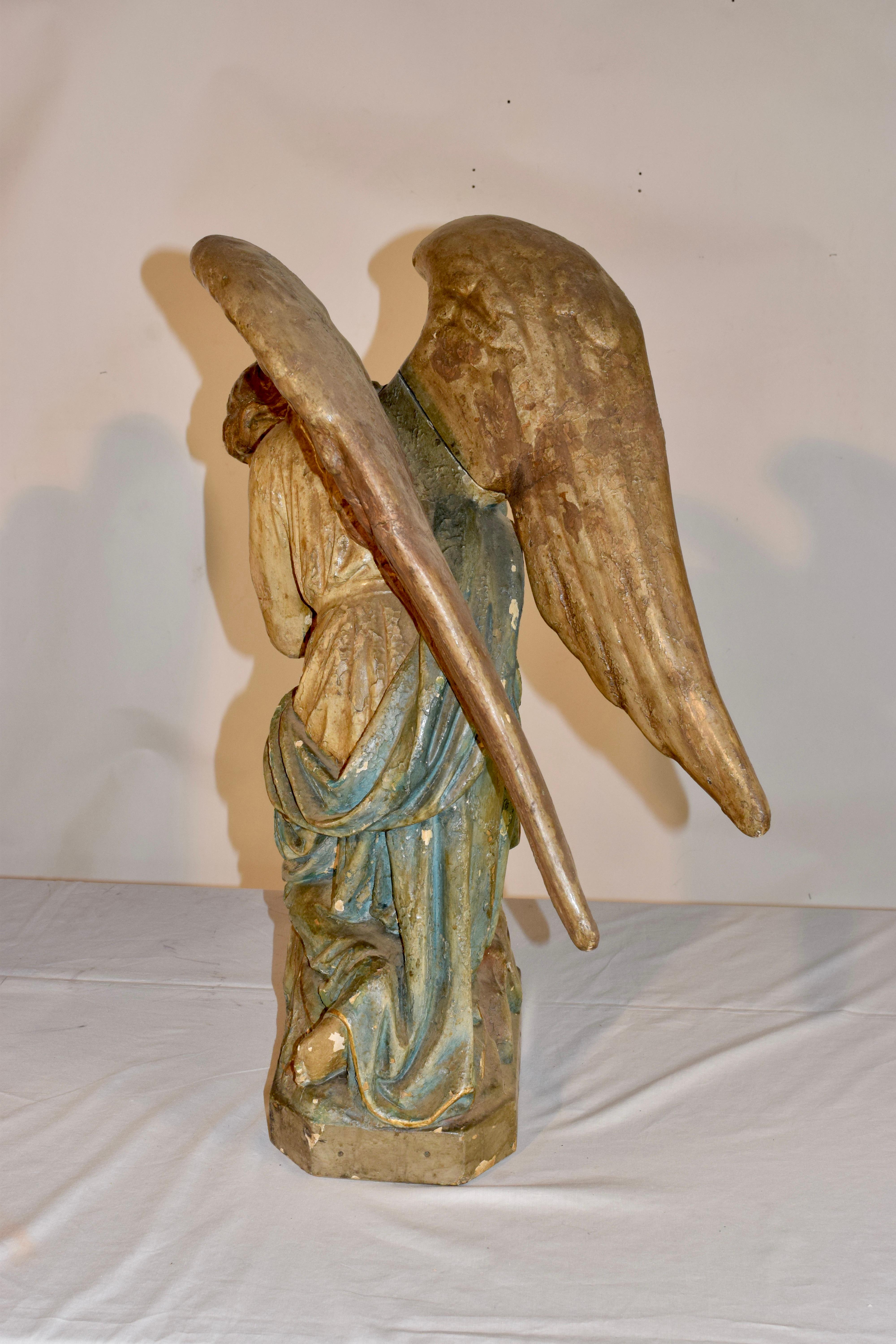 Pair of Daprato Studios Kneeling Angel Statues, c. 1910 For Sale 1
