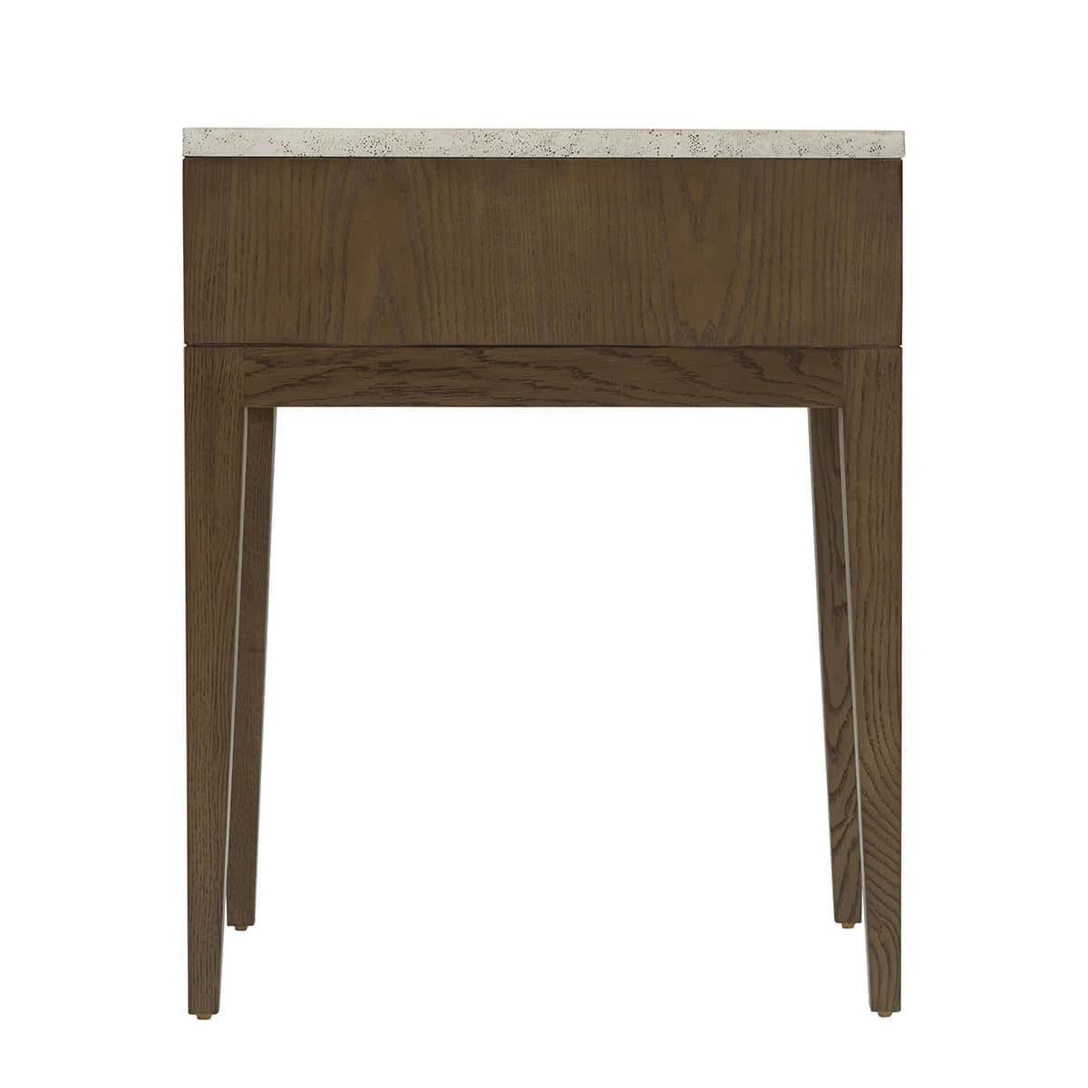 Contemporary Pair of Dark Ash Modern Nightstand For Sale