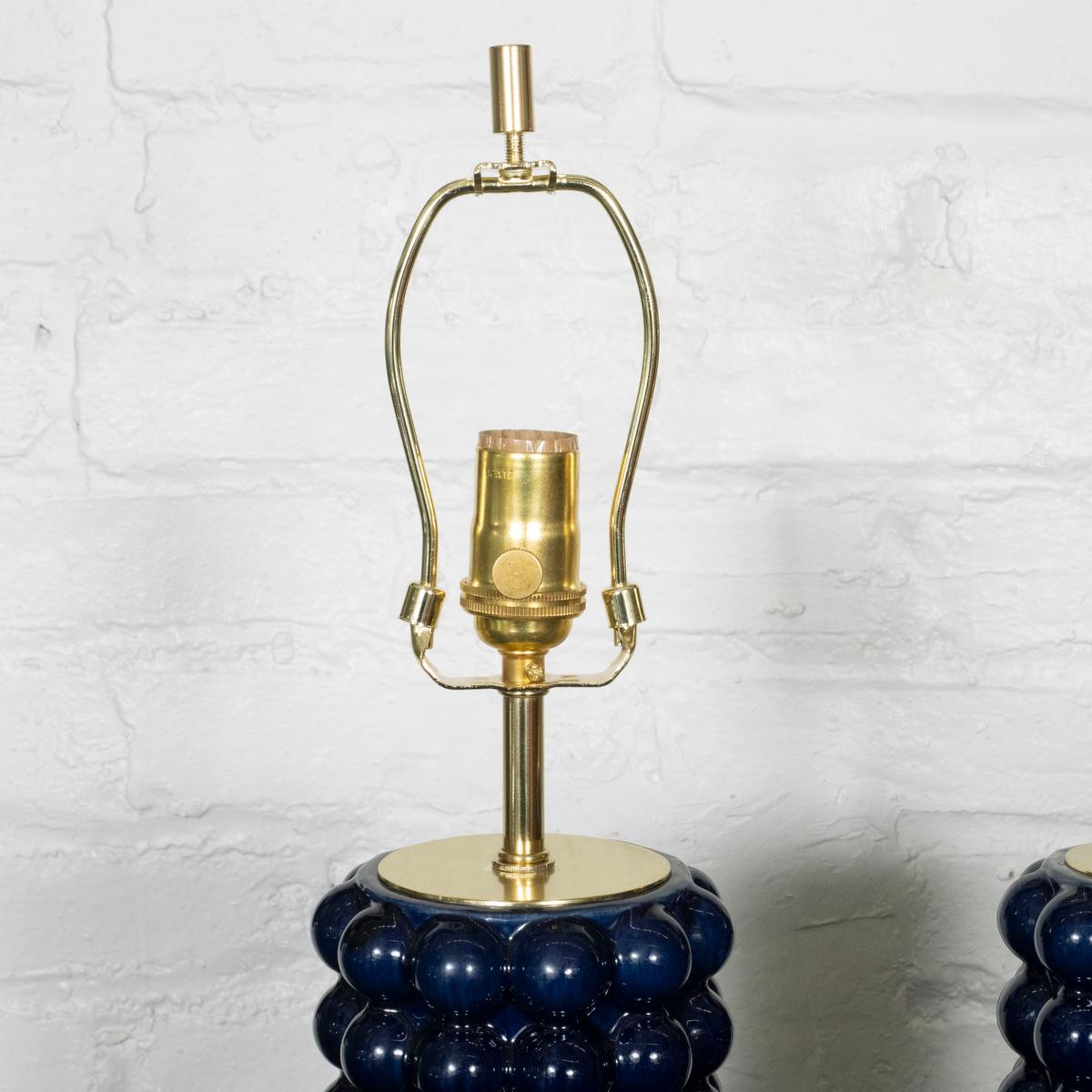 Mid-Century Modern Pair of dark blue 