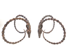 Pair of Dark Copper Tones Ibex Dining Table Bases