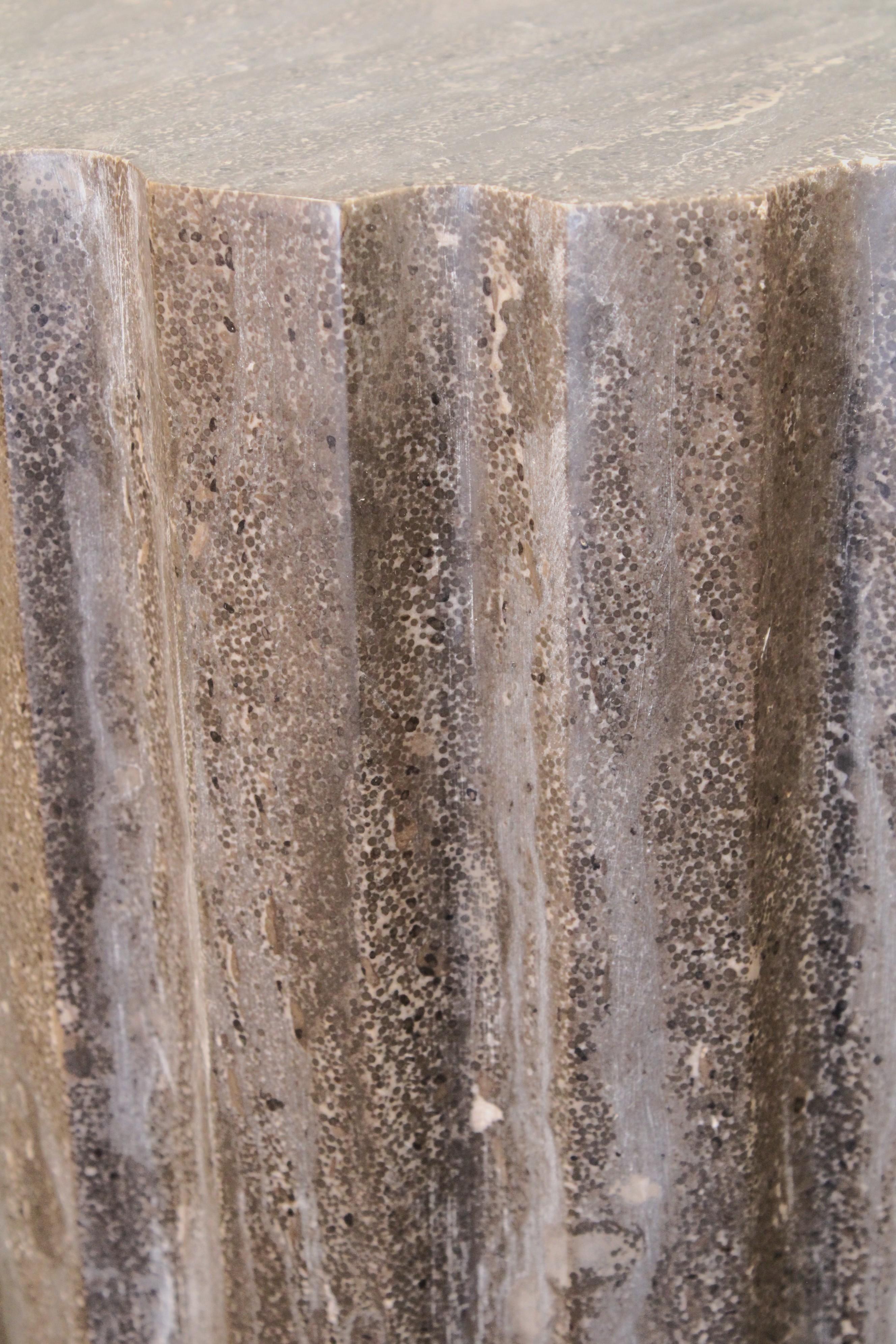 Pair Of Dark Gray Marble Pedestals For Sale 1