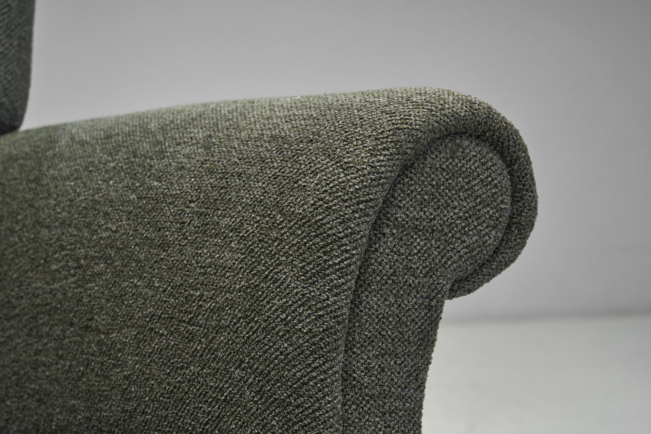 Paire de fauteuils tapissés vert foncé, Scandinavie 1950s en vente 4