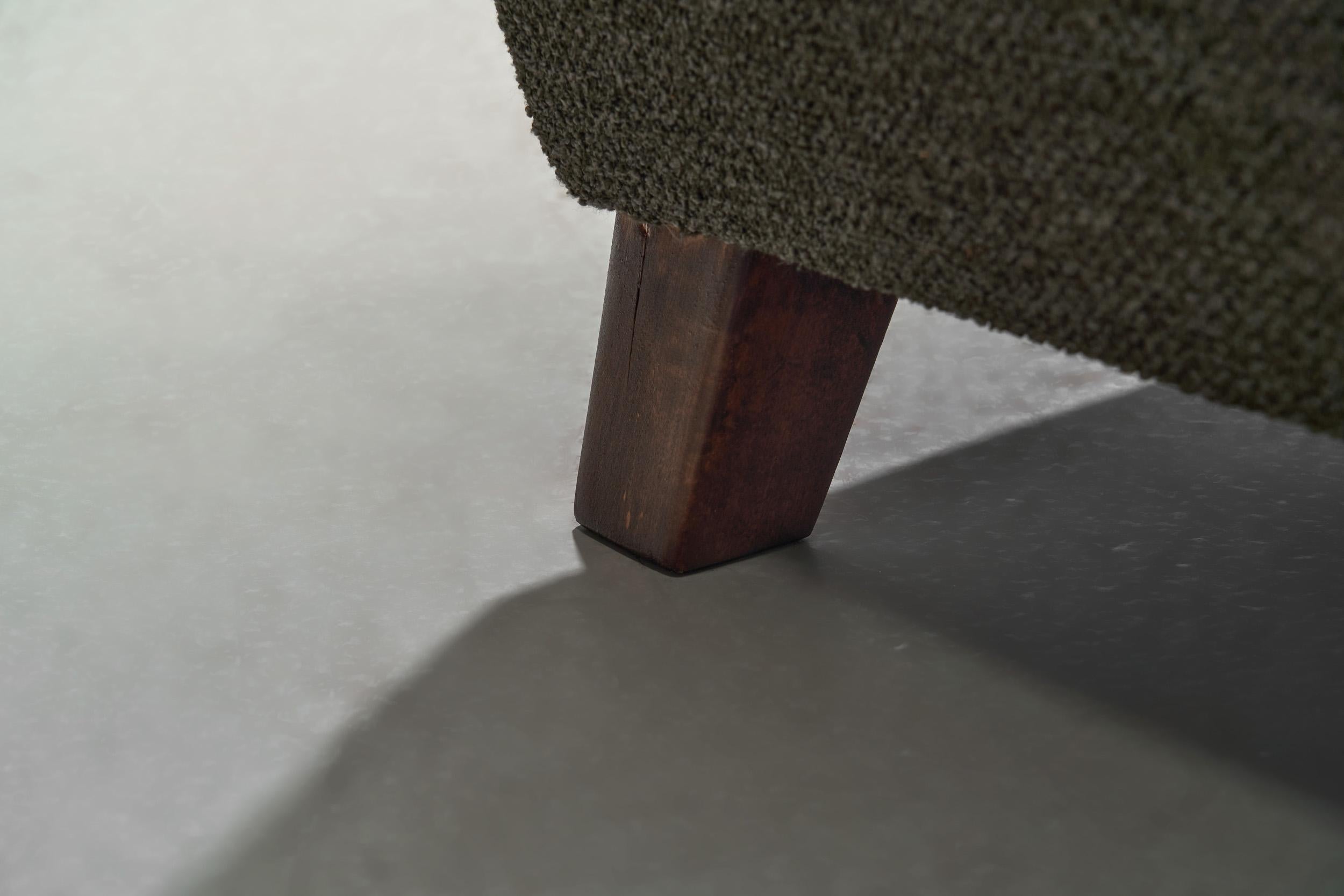 Paire de fauteuils tapissés vert foncé, Scandinavie 1950s en vente 9