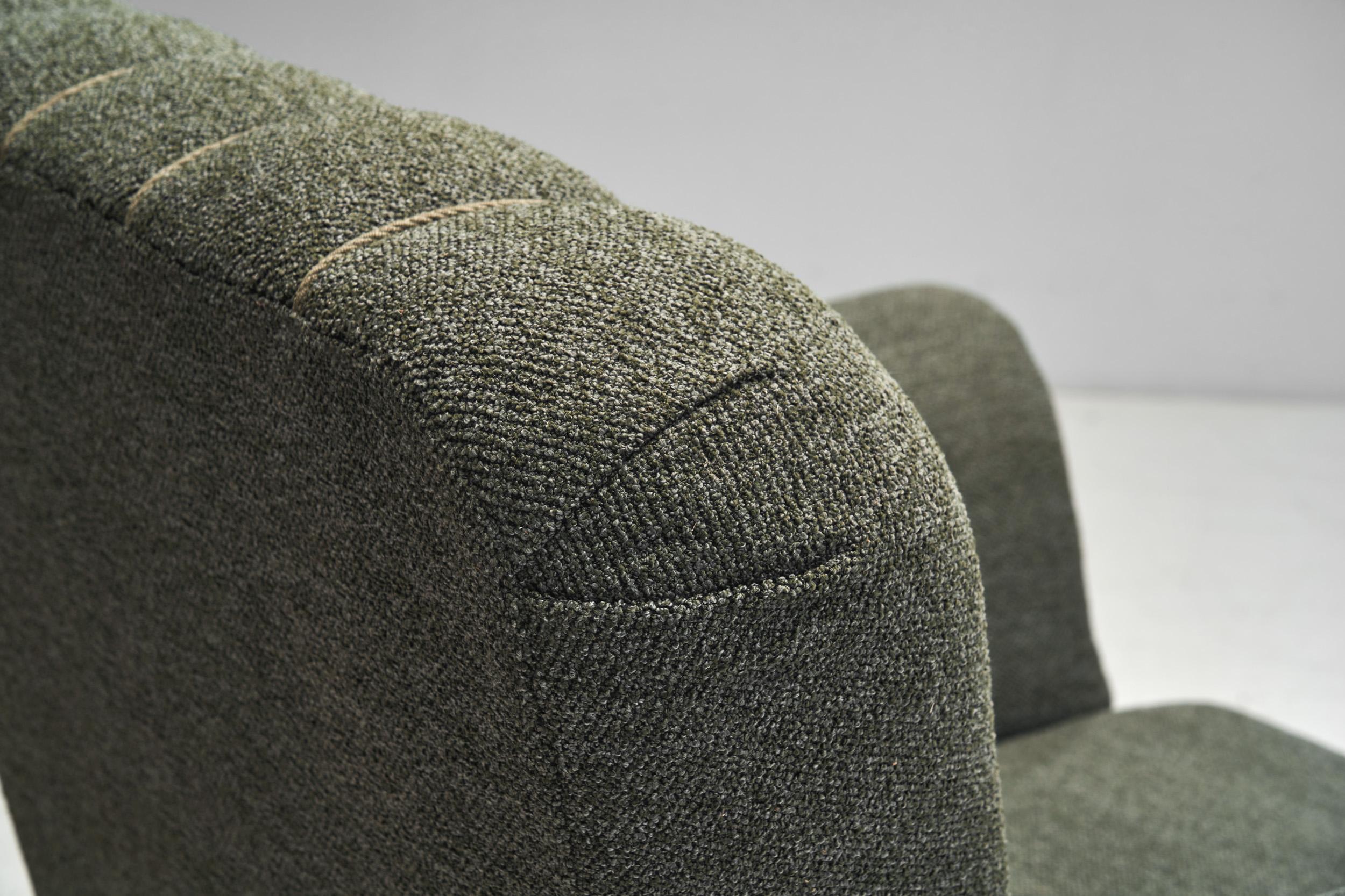 Paire de fauteuils tapissés vert foncé, Scandinavie 1950s en vente 2