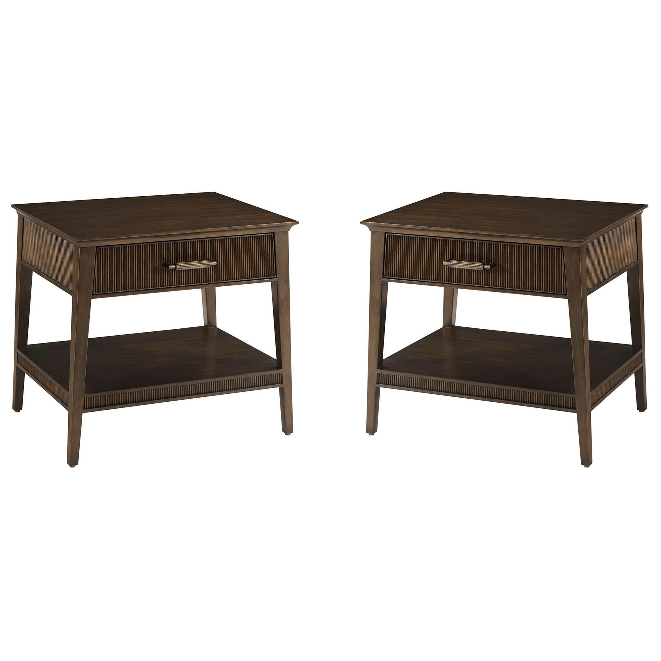 Coppia di comodini scuri del Mid Century