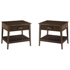 Coppia di comodini scuri del Mid Century