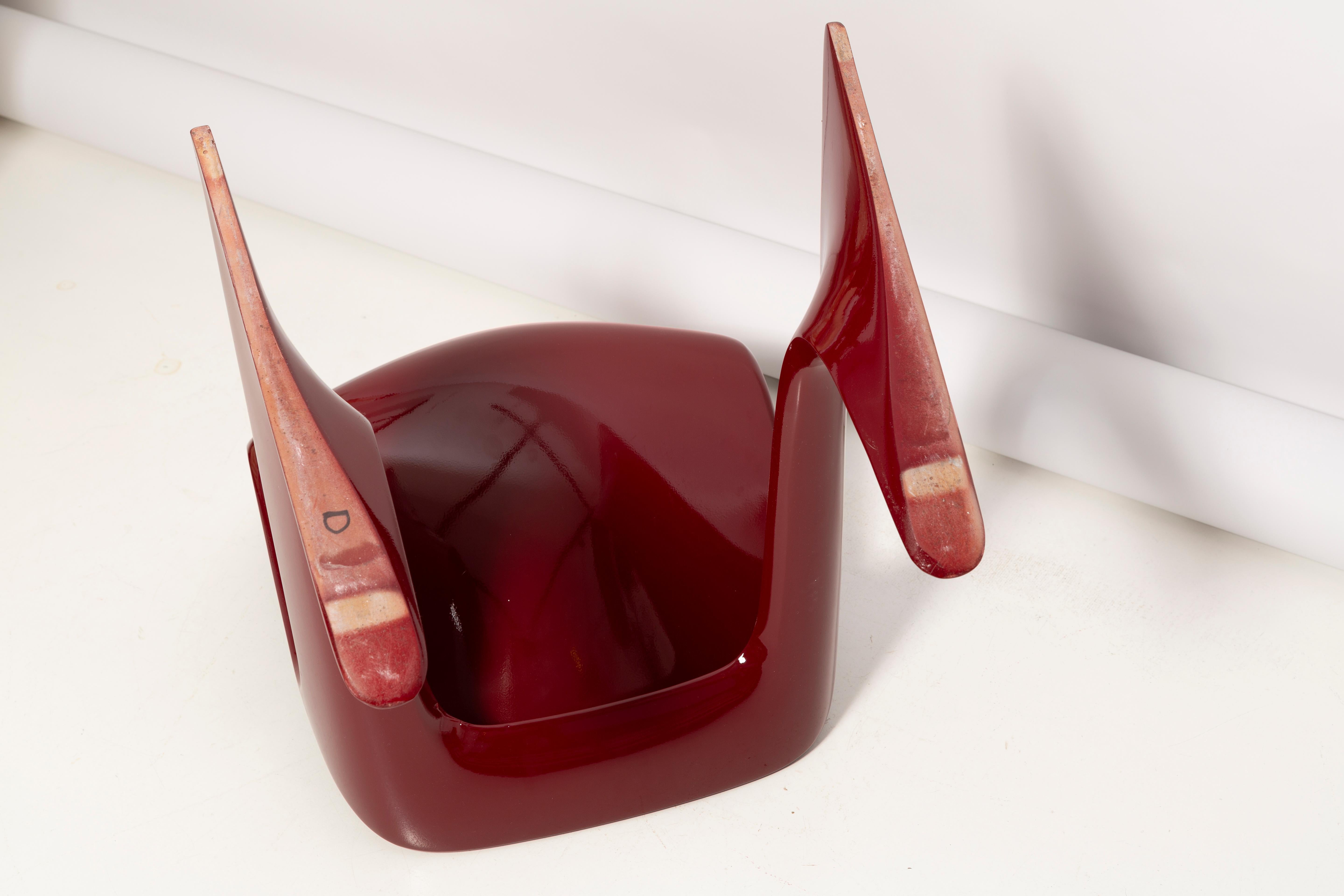 Pair of Dark Red Wine Kangaroo Chairs Designed by Ernst Moeckl, Germany, 1968 For Sale 3