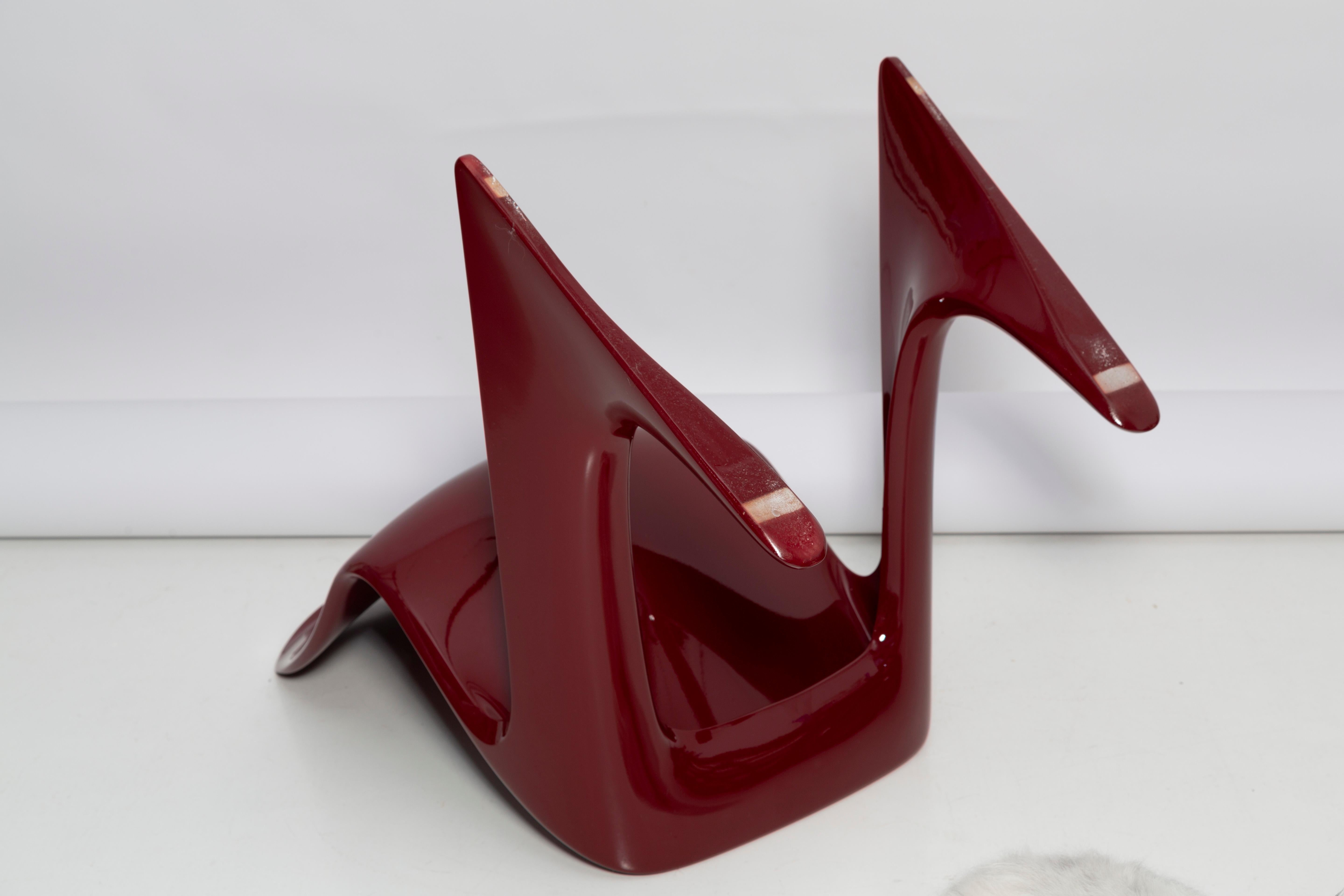 Pair of Dark Red Wine Kangaroo Chairs Designed by Ernst Moeckl, Germany, 1968 For Sale 2