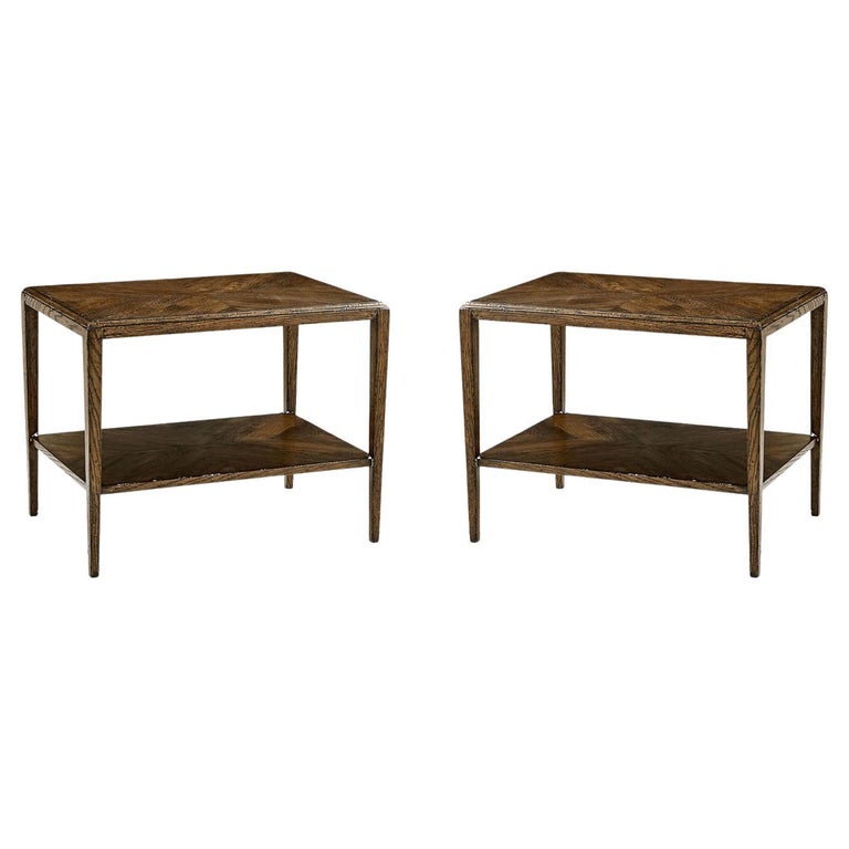 Pair of Dark Rustic Oak TwoTier Side Tables For Sale at 1stDibs dark