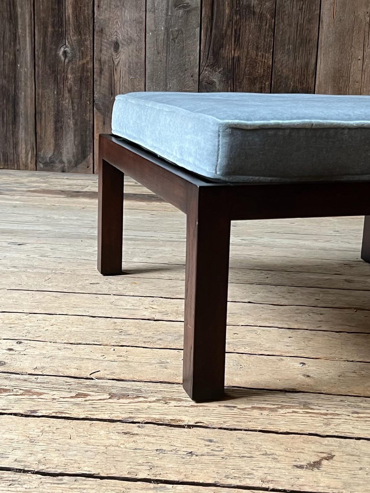 Mid-Century Modern Pair of Dark Walnut Ottoman's  For Sale