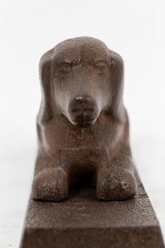 Paire de chiens de feu en forme de Dachshund en fonte, années 1970