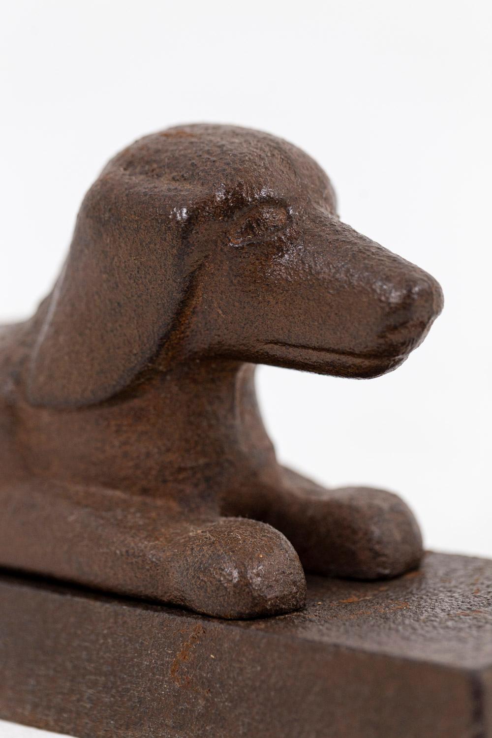 Late 20th Century Pair of Dachshund-Shaped Firedogs in Cast-Iron, 1970s