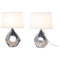 Paire de luminaires en cristal de Daum, vers 1950
