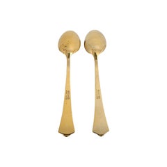 Pair of David Andersen Norway Gold Gilt Over Sterling Silver Demitasse Spoons