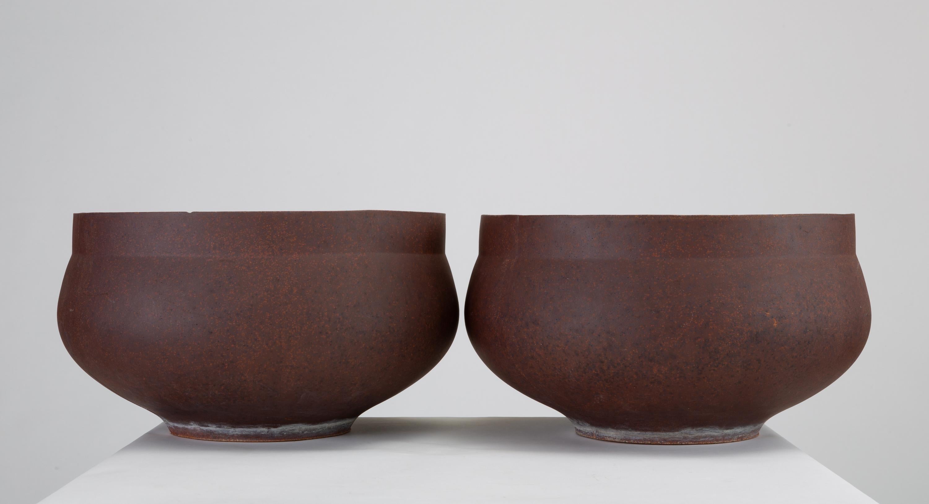 Mid-Century Modern Pair of David Cressey Pro/Artisan Bowl Planters for Architectural Pottery