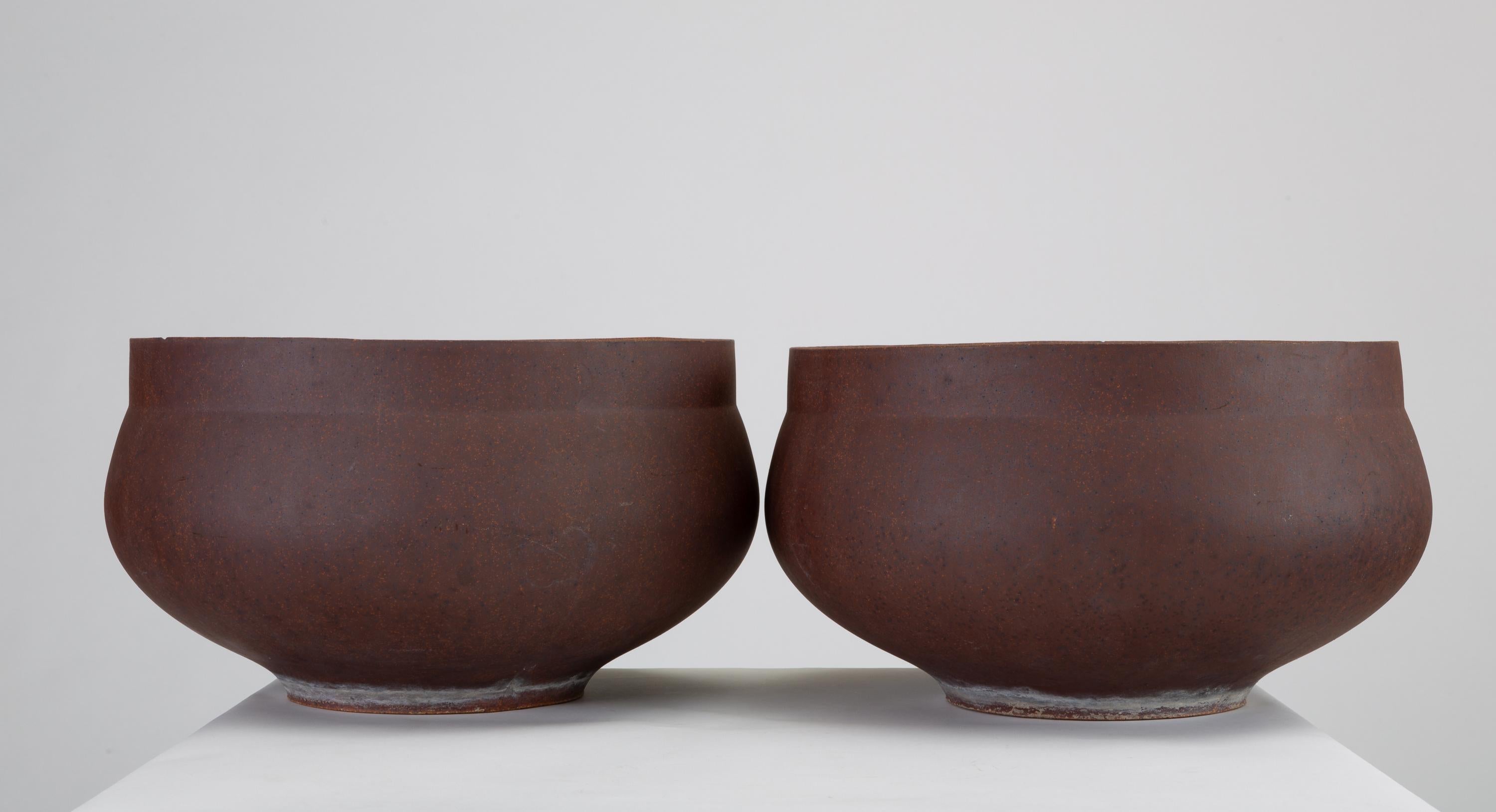 American Pair of David Cressey Pro/Artisan Bowl Planters for Architectural Pottery