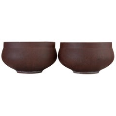 Pair of David Cressey Pro/Artisan Bowl Planters for Architectural Pottery