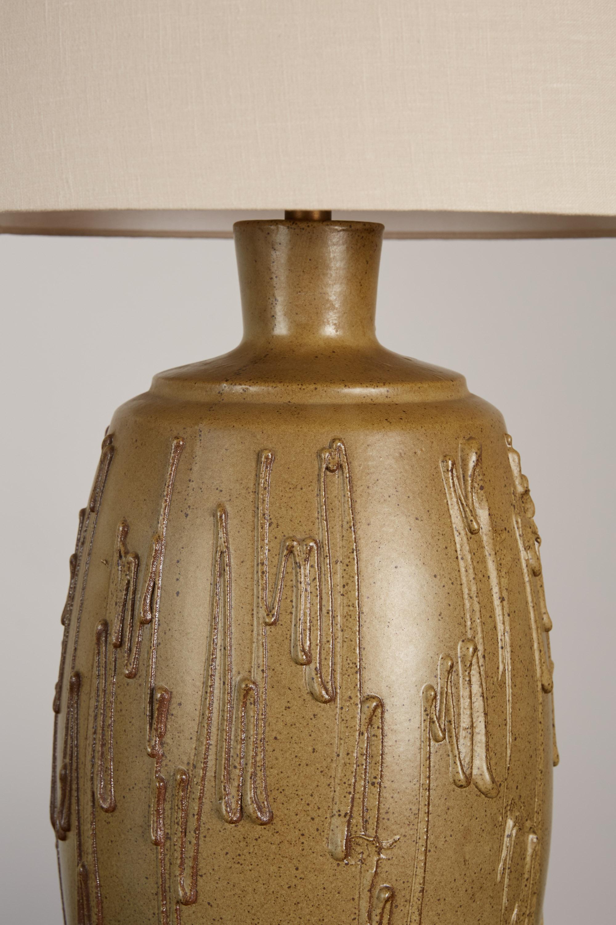 Pair of David Cressey Stoneware Lamps For Sale 2