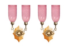 Pair of David Duncan Purple Etched Shades on Marigold Boissy Backplates