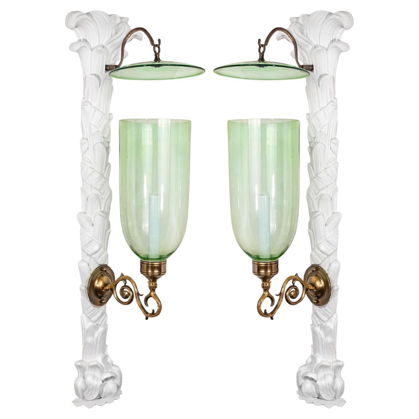 Pair of David Duncan Studio Palm Branch Sconces For Sale
