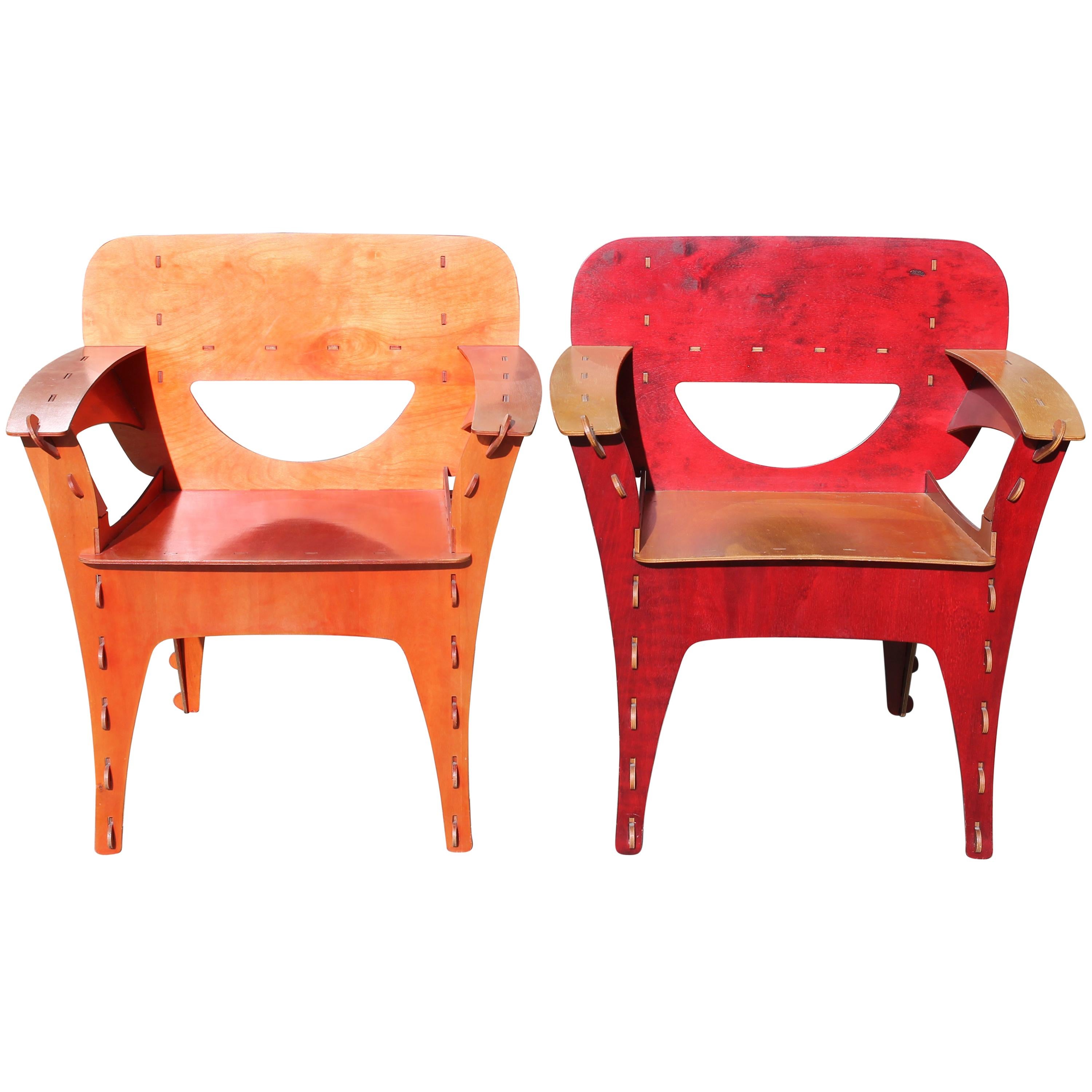 Pair of David Kawecki "Puzzle" Chairs