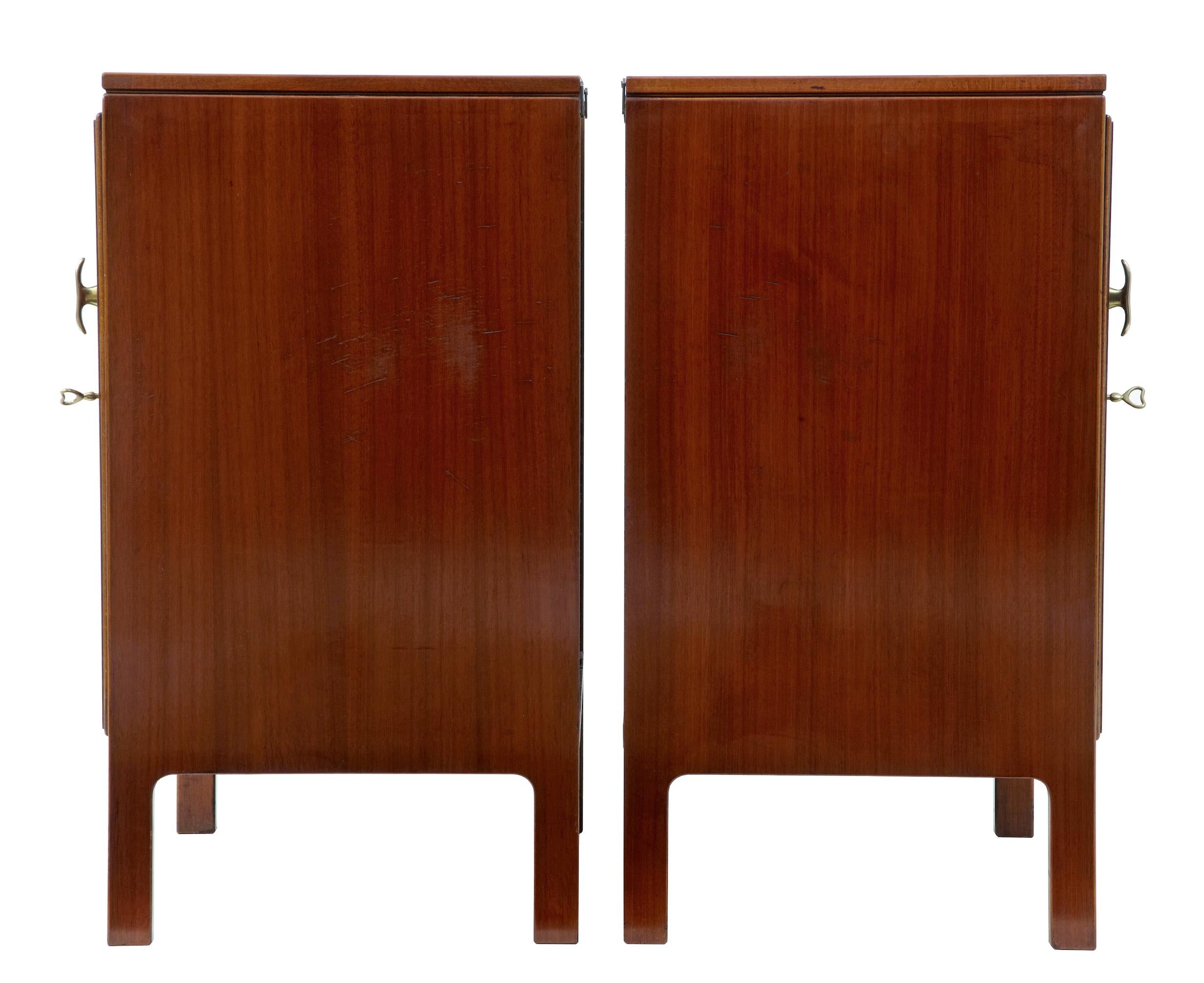 Mid-Century Modern Pair of David Rosen 1950s Mahogany Cabinets for Nordiska Kompaniet