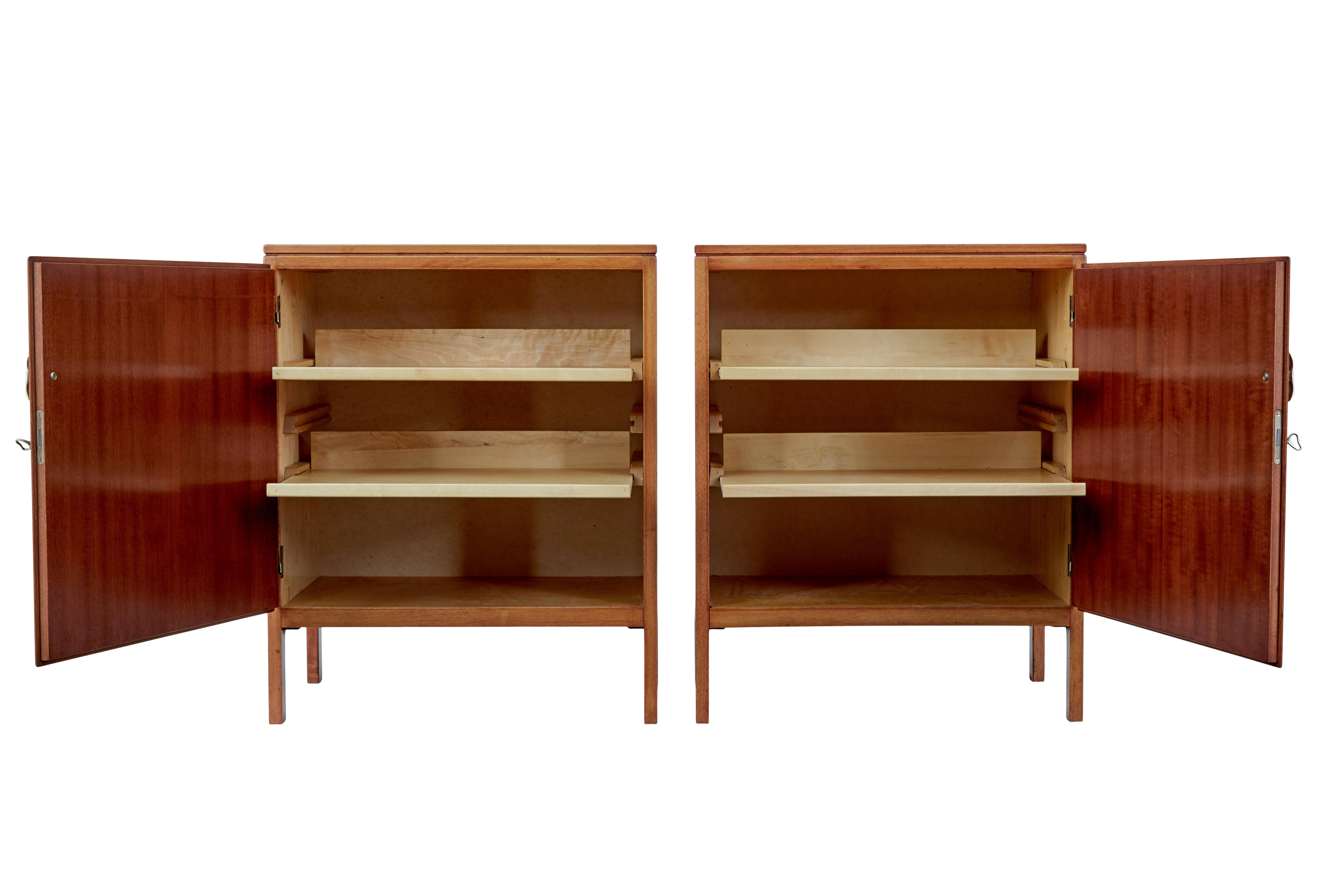 Mid-Century Modern Pair of David Rosen 1950s Mahogany Cabinets for Nordiska Kompaniet