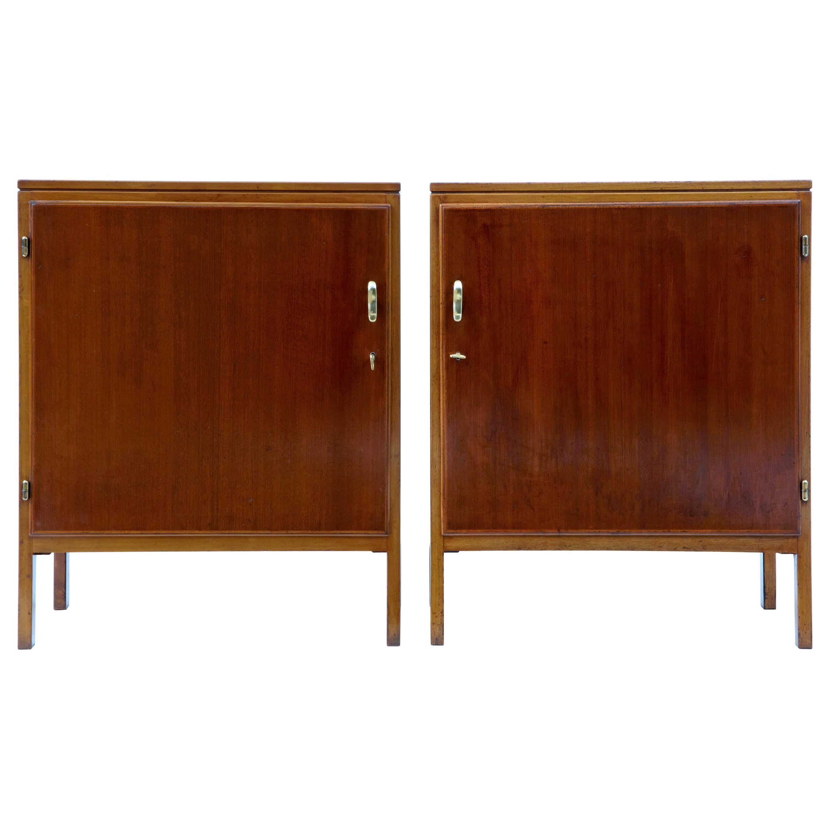 Pair of David Rosen 1950s Mahogany Cabinets for Nordiska Kompaniet