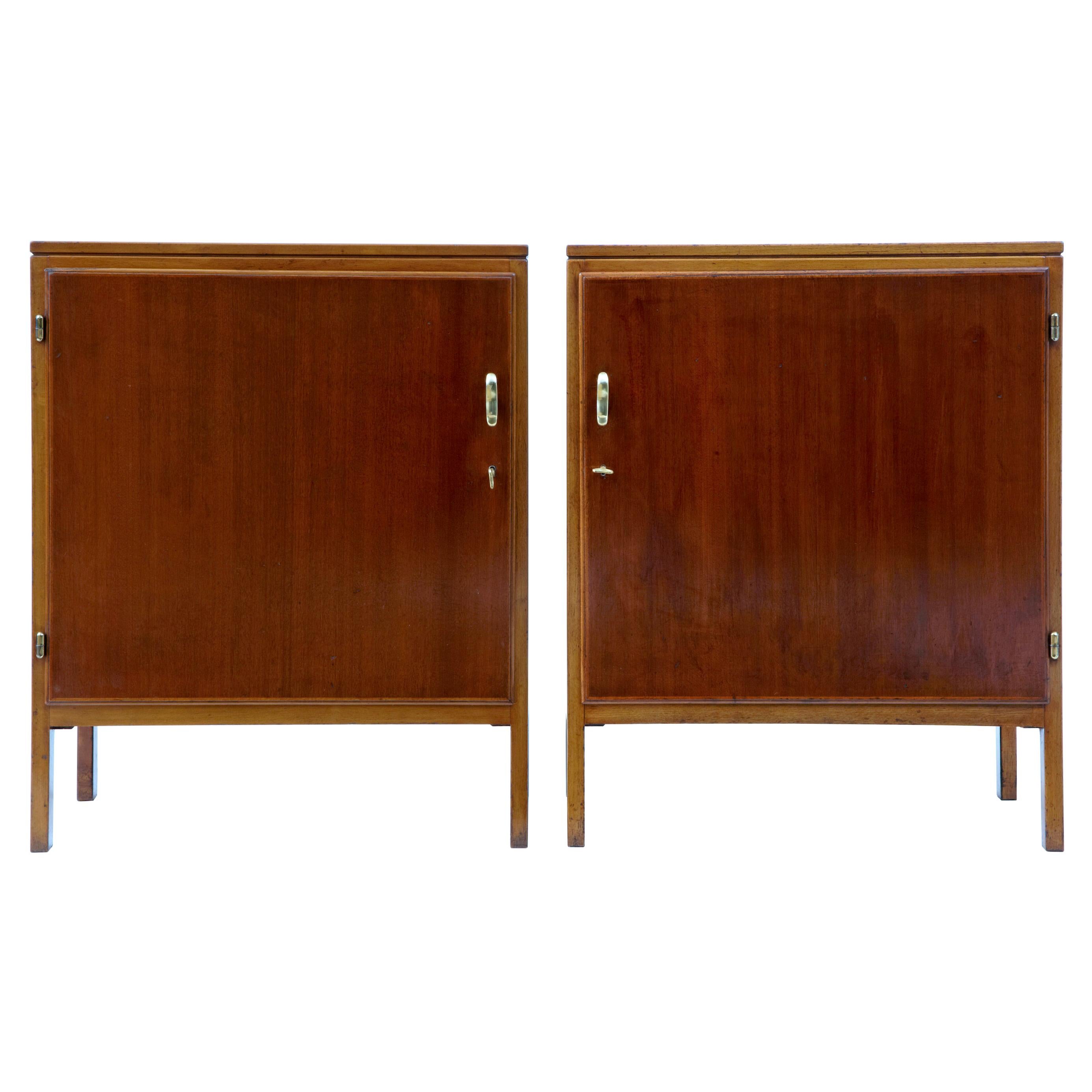 Pair of David Rosen 1950s Mahogany Cabinets for Nordiska Kompaniet