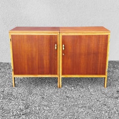 Pair of David Rosén Futura cabinets, teak & brass, Nordiska Kompaniet, 1950s