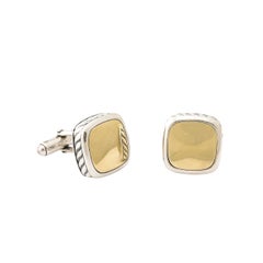 Coppia di gemelli David Yurman in argento 925 e oro giallo 18k