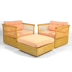 Pair of Davis Allen Square Chairs by McGuire