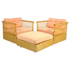 Paire de chaises carrées Davis Allen par McGuire