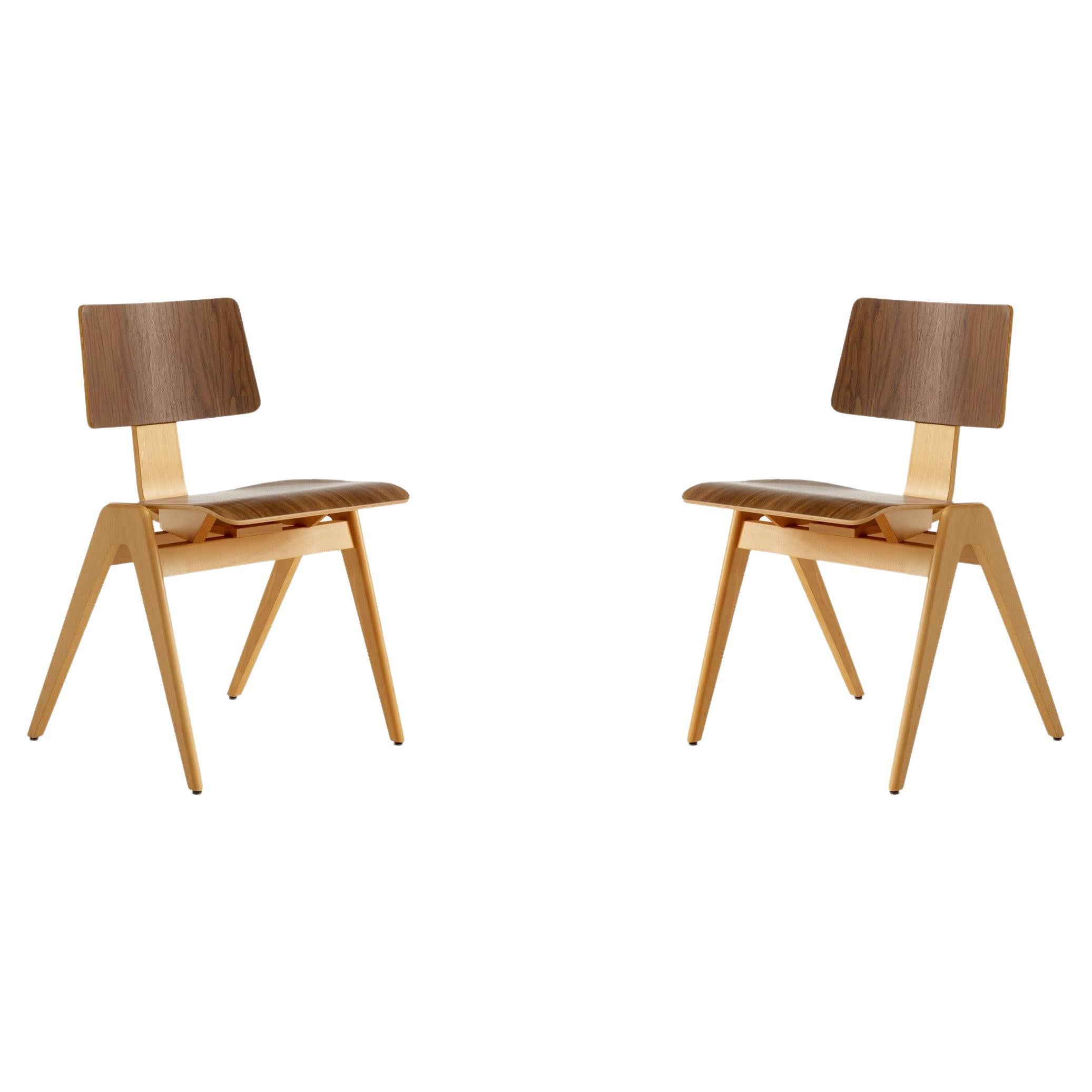 Coppia di sedie Daystak - Beeche e Noce - di Robin Day per &Tradition
