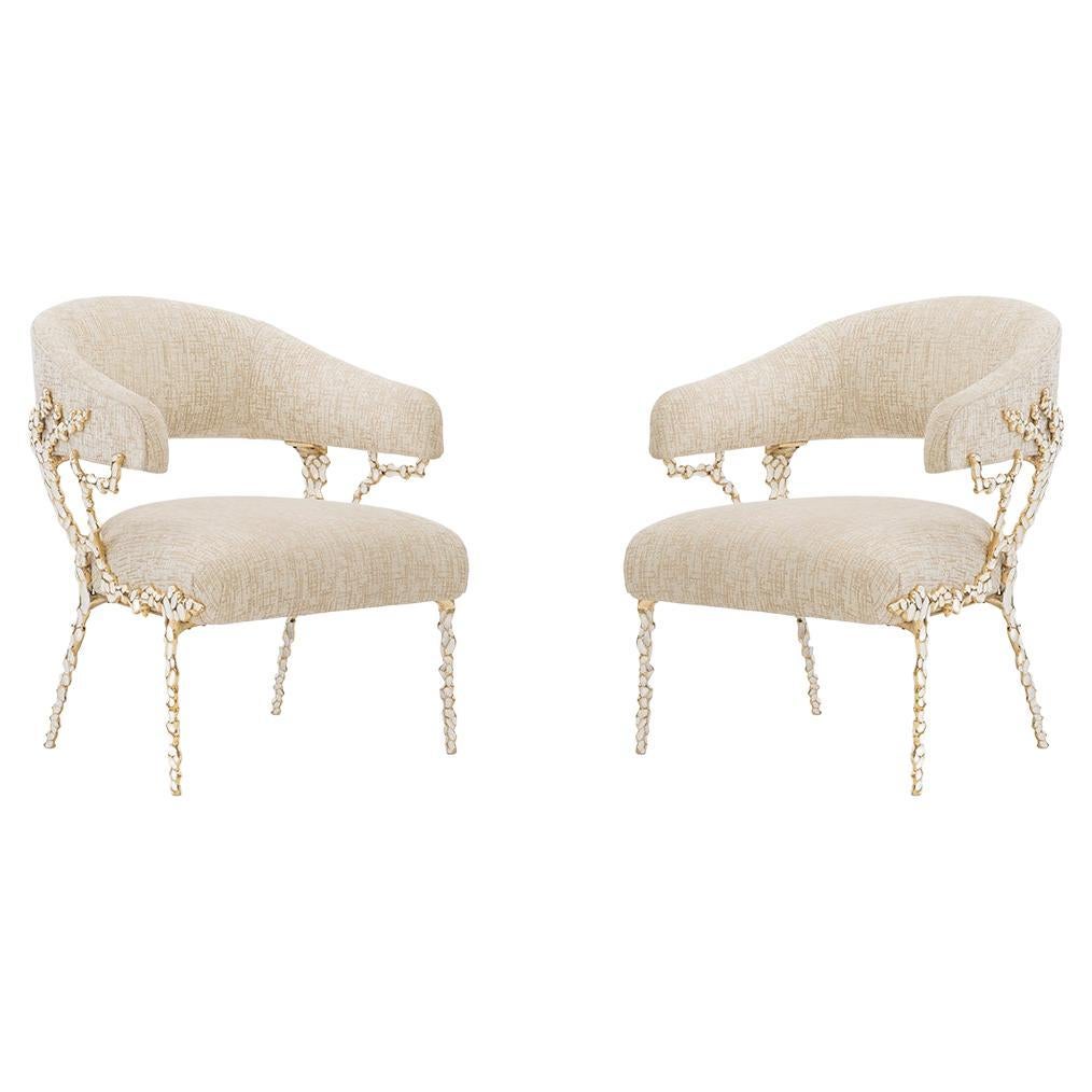 Pair of Dazzling Modern Chairs For Sale