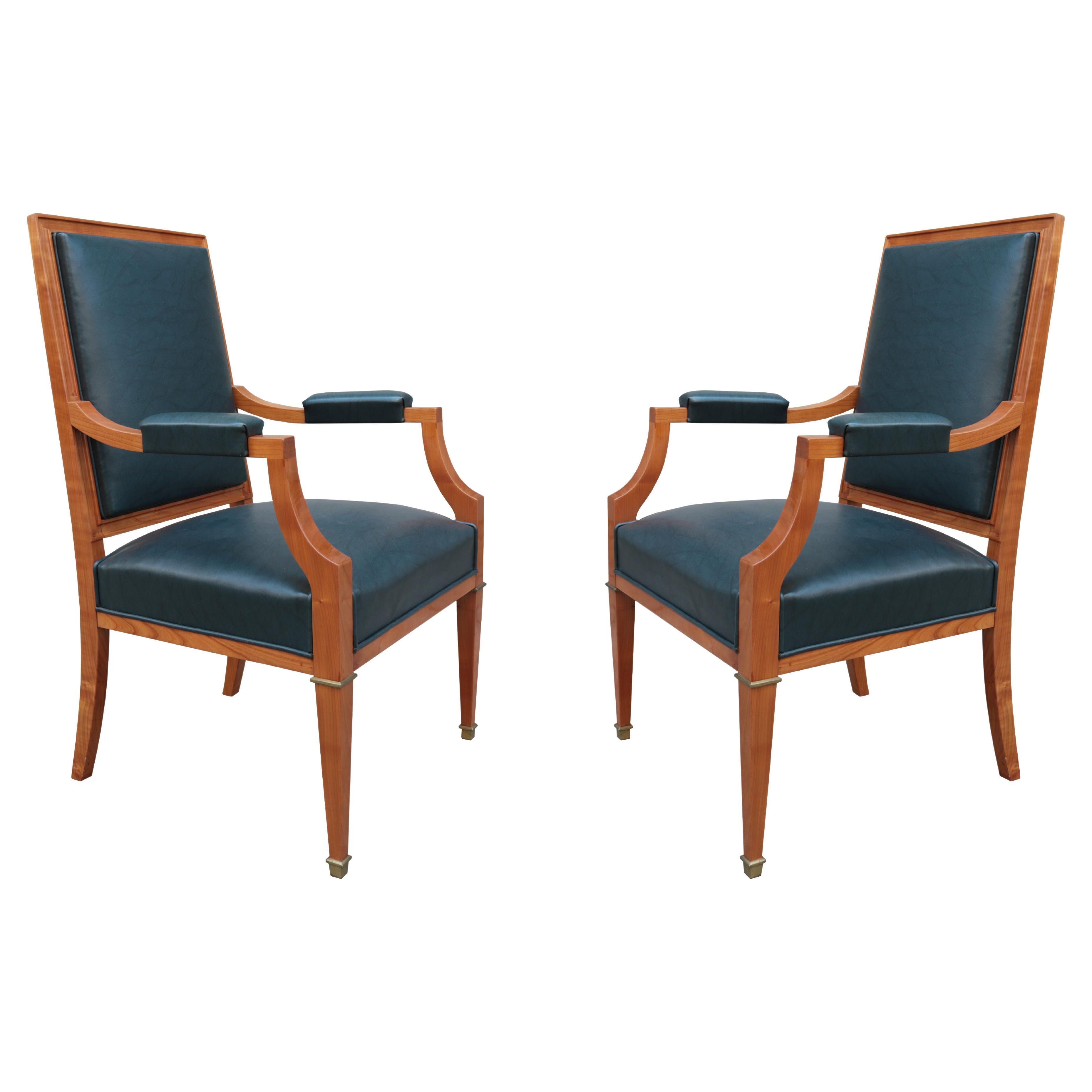 Pair of De Coene Frères Art Deco Armchairs