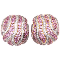 Pair of De Grisogono Geneve Diamond Earrings with Pink Sapphires