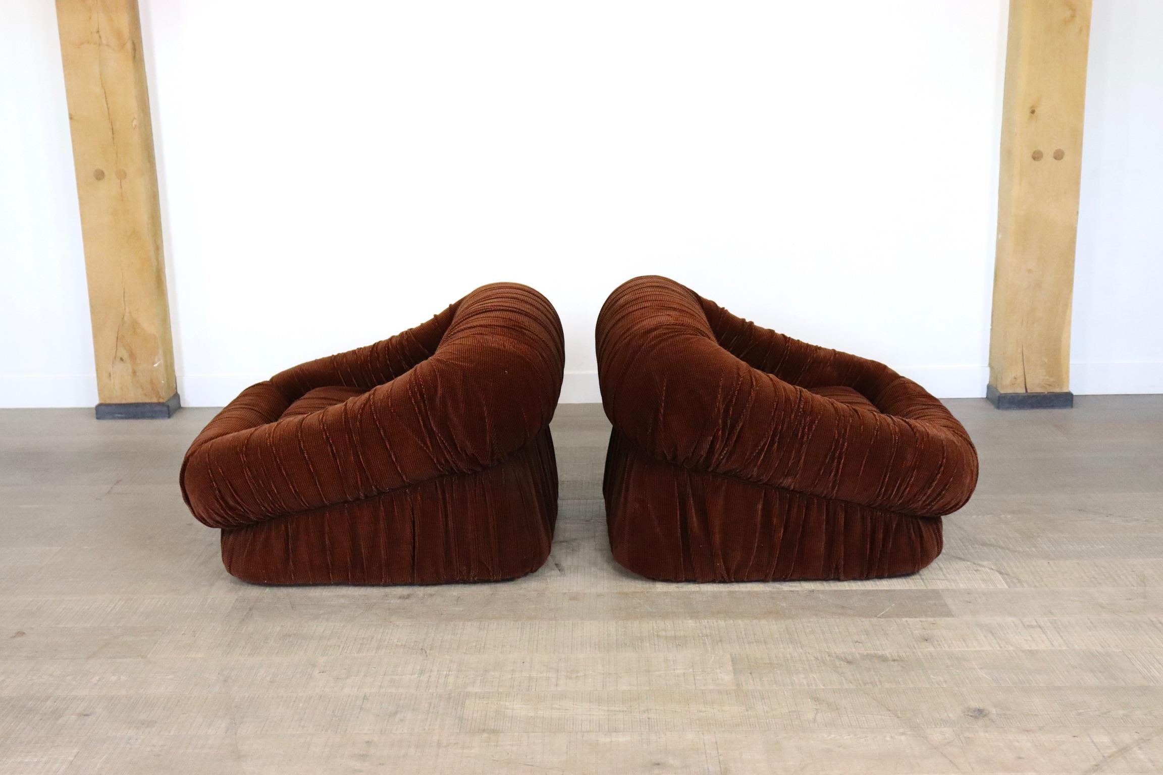 Pair of De Pas D’Urbino Lomazzi Dall Oca Lounge Chairs, Italy, 1975 5