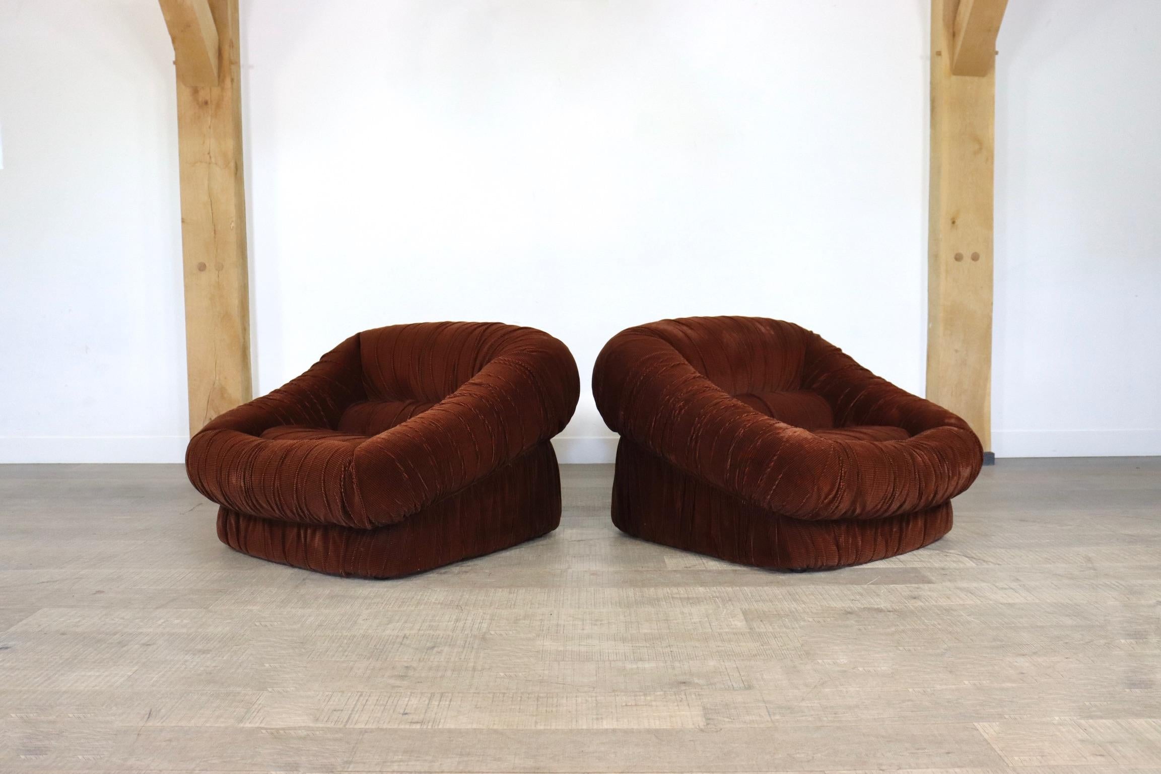 Pair of De Pas D’Urbino Lomazzi Dall Oca Lounge Chairs, Italy, 1975 2