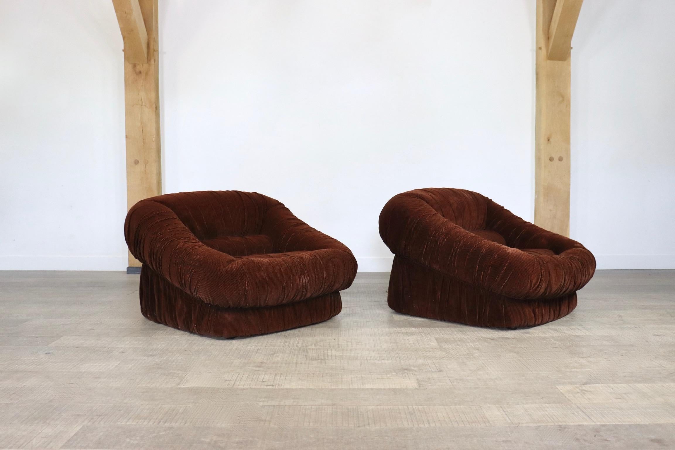 Pair of De Pas D’Urbino Lomazzi Dall Oca Lounge Chairs, Italy, 1975 3