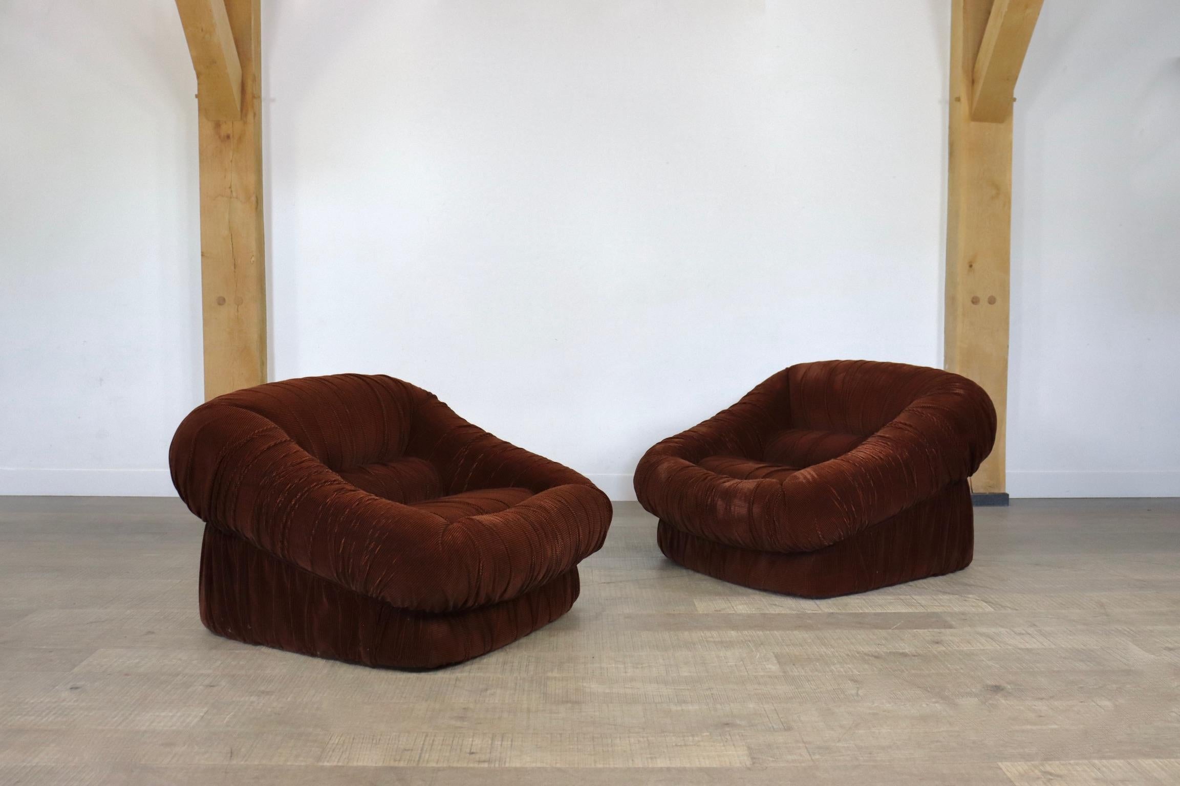 Pair of De Pas D’Urbino Lomazzi Dall Oca Lounge Chairs, Italy, 1975 4