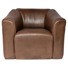 Pair of De Sede DS 47 Brown Leather Armchairs