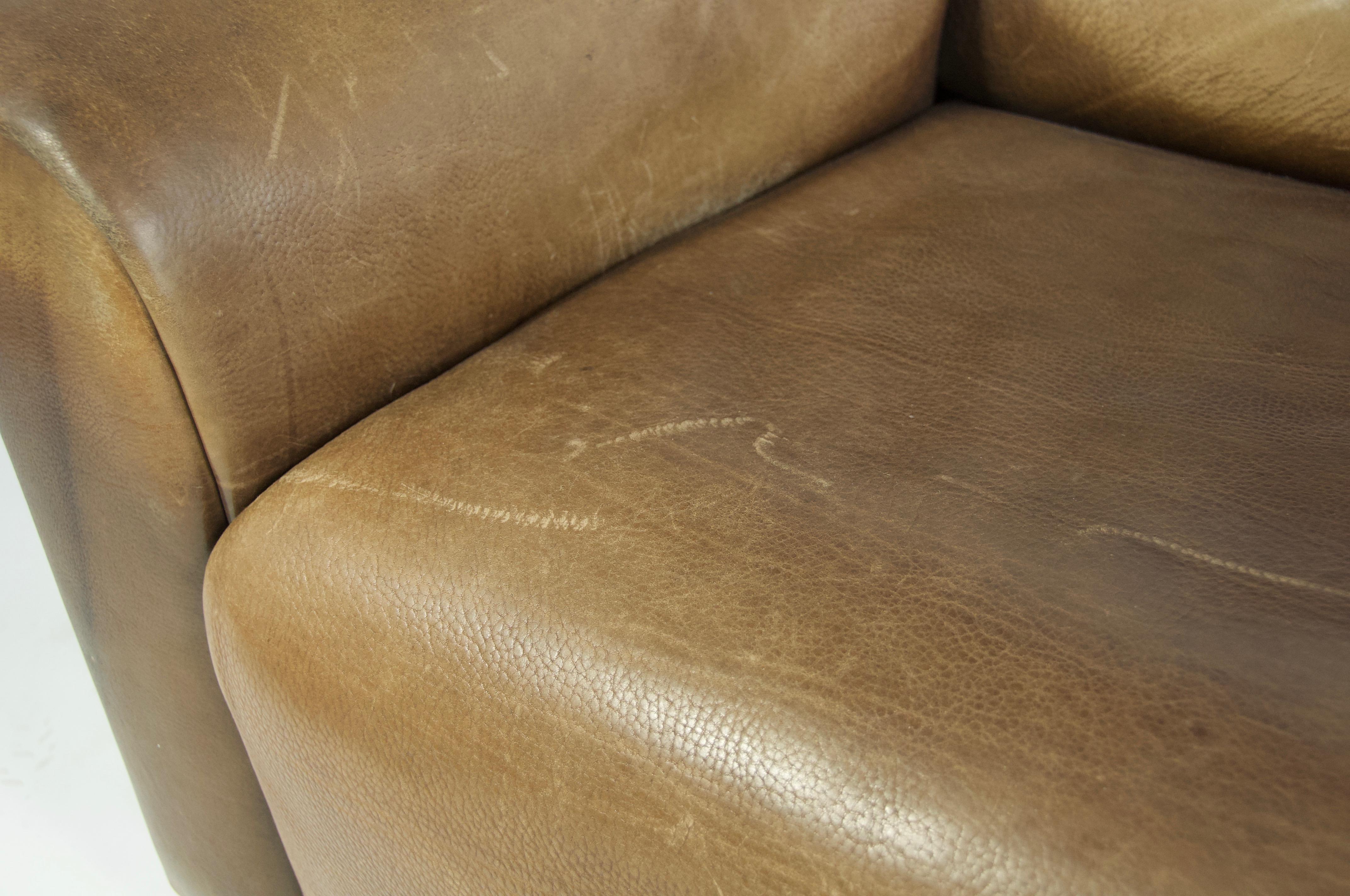 Pair of De Sede DS 47 Leather Sofa For Sale 1