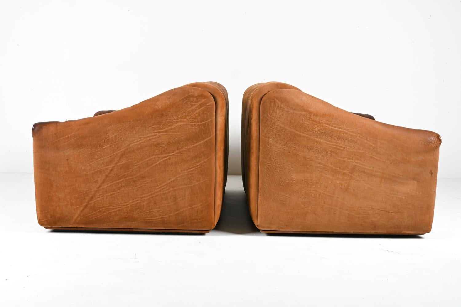 Pair of De Sede DS-47 Two-Seat Sofas in Nubuck Leather, c. 1970's For Sale 13