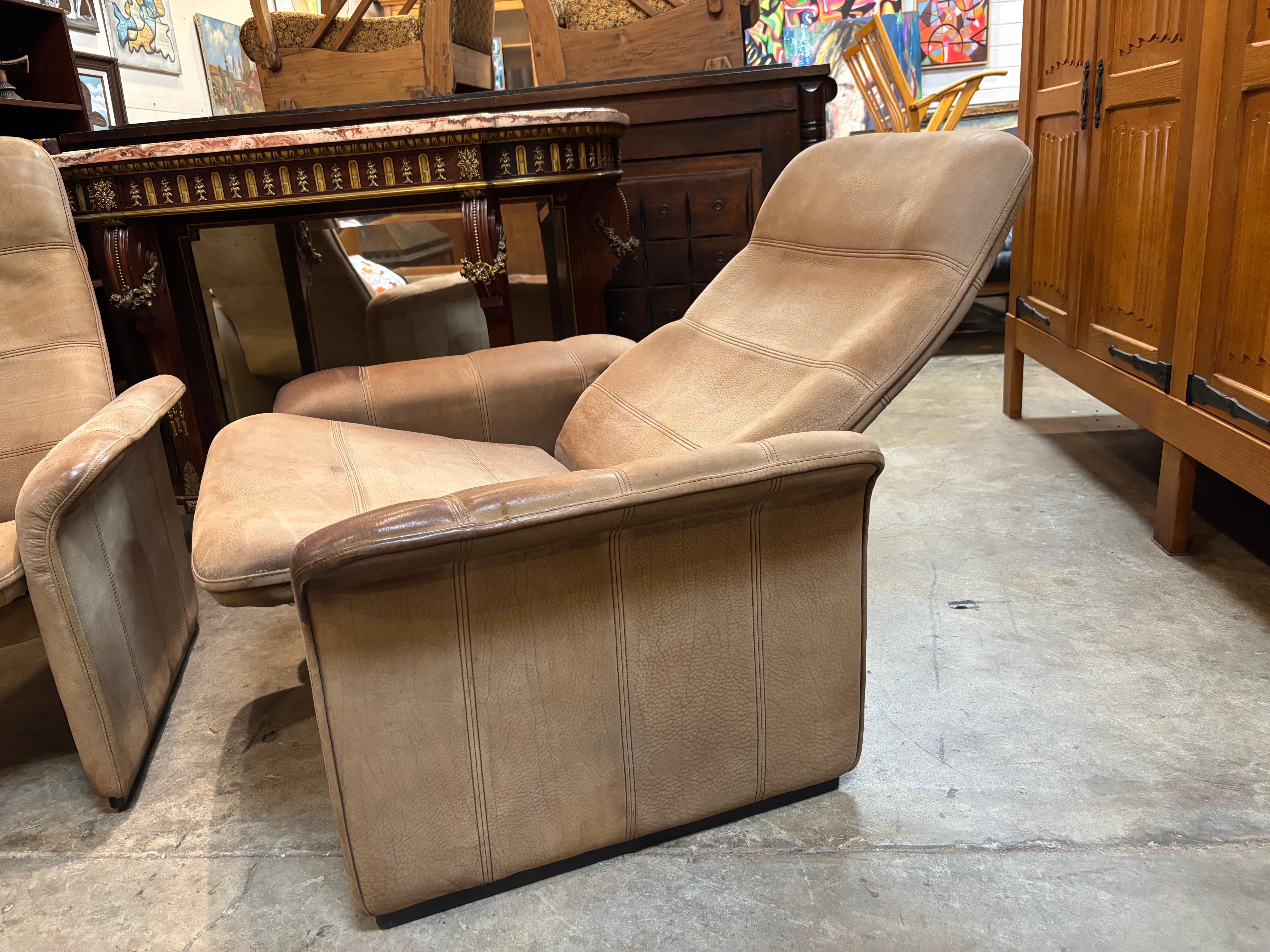 Cuir De Sede DS-50 fauteuils de salon inclinables, années 1970 en vente